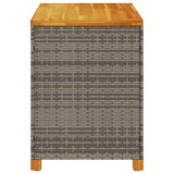 Garden Storage Box Grey 110x55x63 cm Poly Rattan Acacia Wood 366286