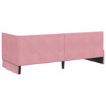 Corner Bed Frame with Headboard Pink 80 x 200 cm Velvet 42016249