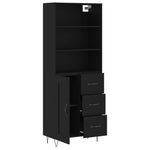 Highboard Black 69.5x34x180 cm Engineered Wood 3190014
