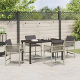 Garden Dining Set 5 pcs Light Grey Poly Rattan 3380762