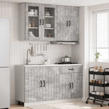 Kitchen Unit LUCCA 4 pcs Concrete Grey Engineered Wood 3438318