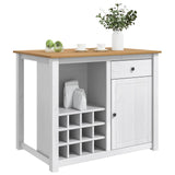 Kitchen Trolley PANAMA 2 pcs White and Honey Wax Solid-Pine 3425393