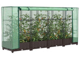 Raised Bed with Greenhouse Cover Rattan Look 160x40x123 cm 4015798