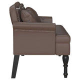 Chesterfield Bench Brown 120.5 x 65 x 75 cm Faux Leather 42019281