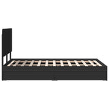 Storage Bed with Headboard Black 120 x 200 cm Engineered Wood 3412701