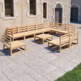 ZNTS 11 Piece Garden Lounge Set Solid Wood Pine 3075799