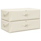 Storage Boxes 2 pcs Fabric 70x40x18 cm Cream 332908