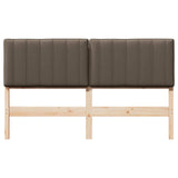 Upholstered Headboard Brown and Taupe 150 cm Solid Pine Wood 880176