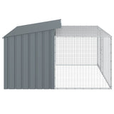 Dog House with Run Anthracite 197x194x110 cm Galvanised Steel 3214224