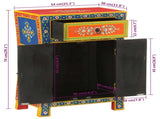 Hand Painted Sideboard 54x30x74 cm Solid Wood Mango 352053