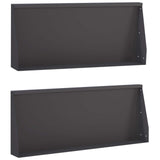 Retaining Wall 2 pcs 100 x 12 x 30 cm Steel Black 8015136