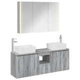 Bathroom Cabinet Set 4 pcs Grey Sonoma Engineered Wood 3406428