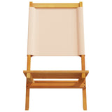 Folding Garden Chairs 4 pcs Beige Fabric and Solid Wood 3214646