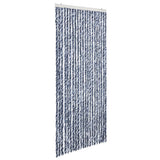 Insect Curtain Blue, White and Silver 90x220 cm Chenille 284274
