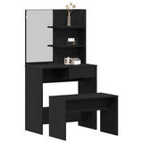 Dressing Table Set with Drawer 2 pcs Black Oak Engineered Wood 3333071