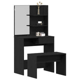 Dressing Table Set with Drawer 2 pcs Black Oak Engineered Wood 3333071