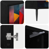 TV Cabinet HEESCH 102 x 33 x 51 cm Black Oak Engineered Wood 8007058