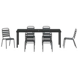 Garden Dining Set 7 pcs Anthracite Powder-Coated Steel 3379301