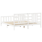 Bed Frame without Mattress White 200x200 cm Solid Wood Pine 3191992