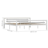 Bed Frame without Mattress White and Black Metal 180x200 cm Super King 284549