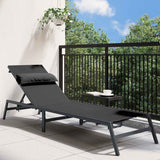 Sunlounger 1-person Black and Anthracite 197 x 54 x 86 cm Steel 42010348