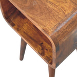 Mini Chestnut Curved Open Bedside IN3311