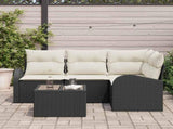 Garden Sofa Set 5 pcs Black Poly Rattan 3346027