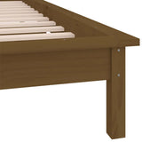 LED Bed Frame without Mattress Honey Brown 90x190 cm Single Solid Wood 820639