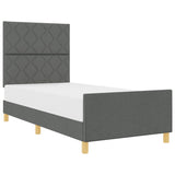 ZNTS Bed Frame Dark grey Engineered wood 90 x 190 cm 3344768