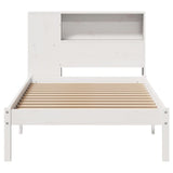 Bookcase Bed without Mattress White 100x200 cm Solid Wood Pine 3321566