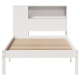 Bookcase Bed without Mattress White 100x200 cm Solid Wood Pine 3321566