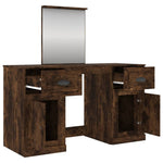 Dressing Table with Mirror Smoked Oak 130x50x132.5 cm 3185340