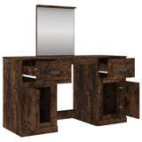 Dressing Table with Mirror Smoked Oak 130x50x132.5 cm 3185340