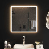 LED Bathroom Mirror Transparent 60 x 60 cm Tempered Glass 42045809