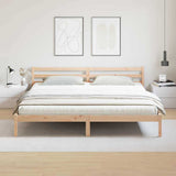 Bed Frame Brown 215.5 x 185.5 x 69.5 cm Solid Pine Wood 869770