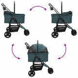 Folding Pet Stroller Green 78 x 54 x 101 cm Polyester 42012438