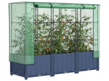 Raised Bed with Greenhouse Cover Rattan Look 120x40x138 cm 4015829