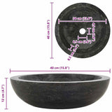 Sink 40x12 cm Marble Black 142774