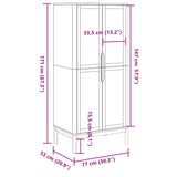 Wardrobe FLORO White 77x53x171 cm Solid Wood Pine 374006