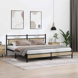 Metal Bed Frame without Mattress Sonoma Oak 200x200 cm 3325119