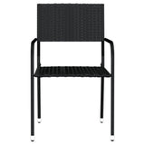 Garden Dining Set Black PE Rattan, Steel, Glass Standard 3099589