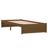 Bed Frame without Mattress Honey Brown Solid Wood 75x190 cm Small Single 814912