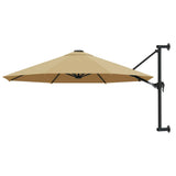 Wall-Mounted Garden Parasol with Metal Pole 300 cm Taupe 44866