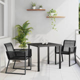 Garden Dining Set 3 pcs Black Powder-Coated Steel 3379310
