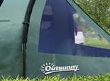 Two Room Tunnel Tent Camping Tent for 3-4 Man with Windows, Covers, Carry Bag, for Fishing, Hiking, T3398P348993