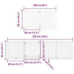 Dog Gate with Door Foldable 6 Panels 480 cm Poplar Wood 3155669