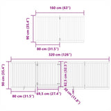 Dog Gate with Door Foldable 6 Panels 480 cm Poplar Wood 3155669