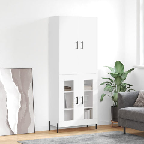 Highboard White 69.5x34x180 cm Engineered Wood 3195739