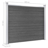 Fence Panel Set WPC 872x146 cm Black 3070462