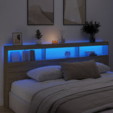 Headboard Cabinet with LED Sonoma Oak 220x17x102 cm 839226